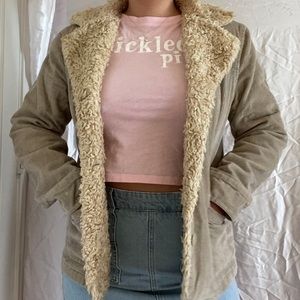 2000s corduroy teddy coat